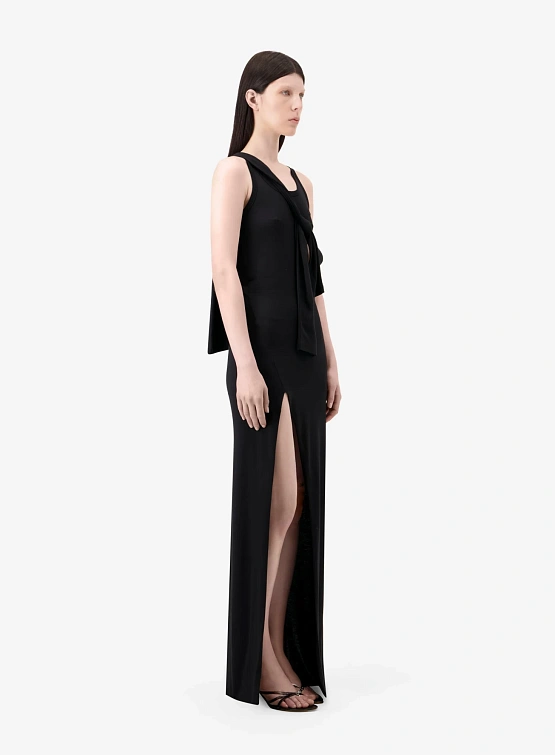 Женское платье Coperni Knotted Jersey Maxi Black