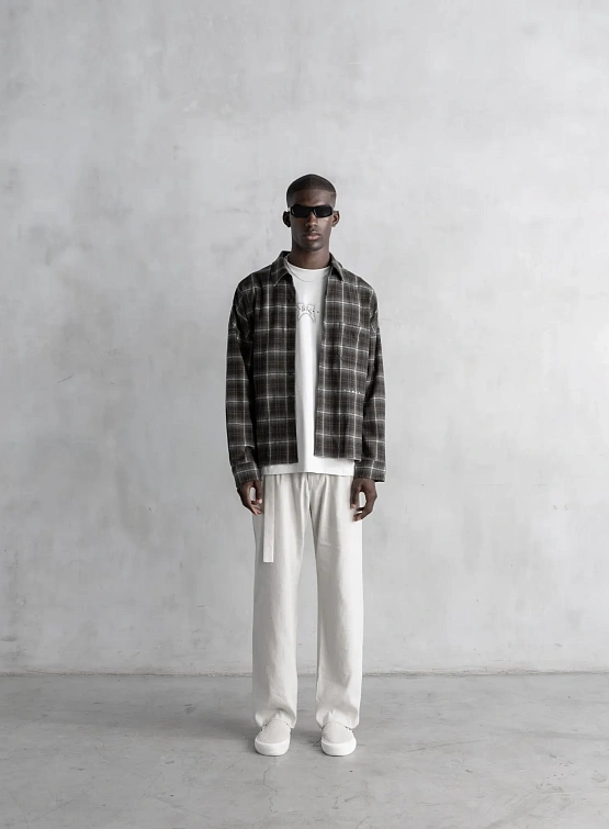 Рубашка Stampd Oversized Plaid Buttondown Brown