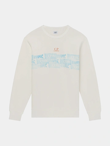 Свитшот C.P. Company Cotton Fleece Crewneck Gauze White