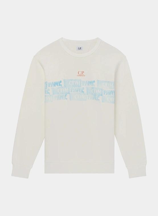 Свитшот C.P. Company Cotton Fleece Crewneck Gauze White