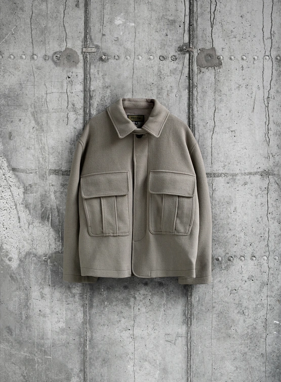 Полупальто Uniform Bridge Pocket Wool Short Coat Beige