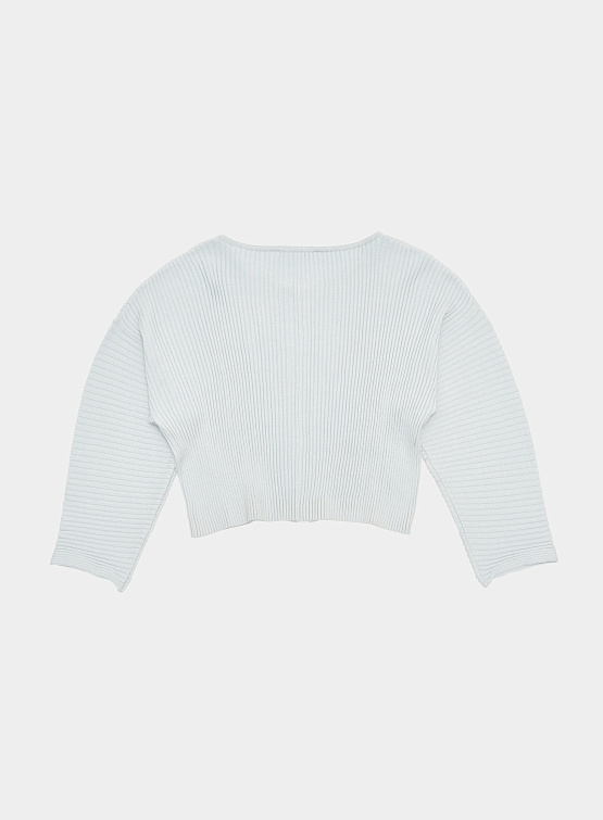 Женский кардиган AMOMENTO Ribbed Crop Zip-Up Cardigan Sky Blue