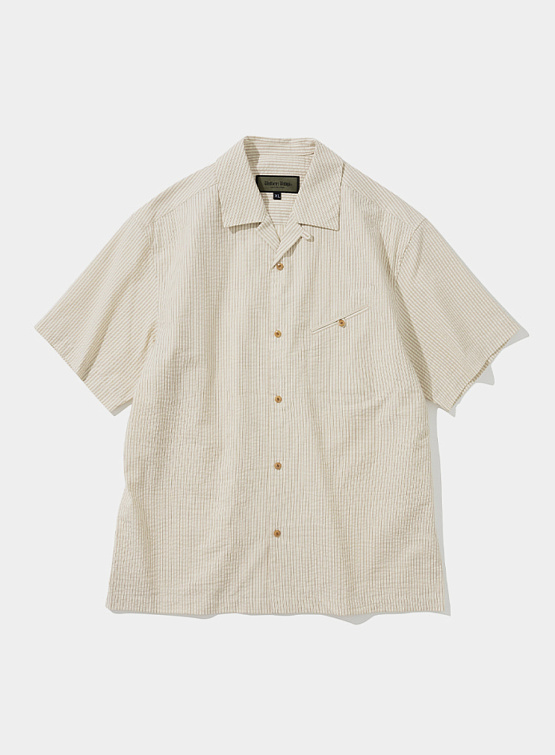 Рубашка Uniform Bridge 24SS Open Collar Stripe Beige