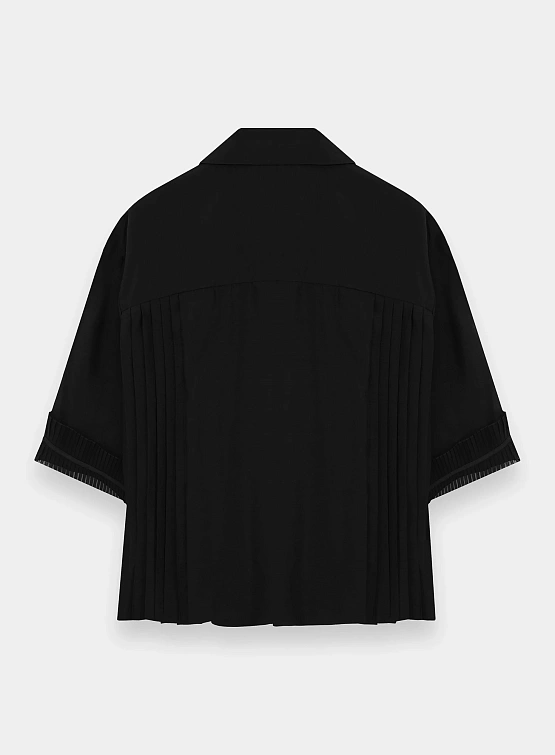 Женская рубашка UNDERCOVER Pleated Mix Open Collar Black