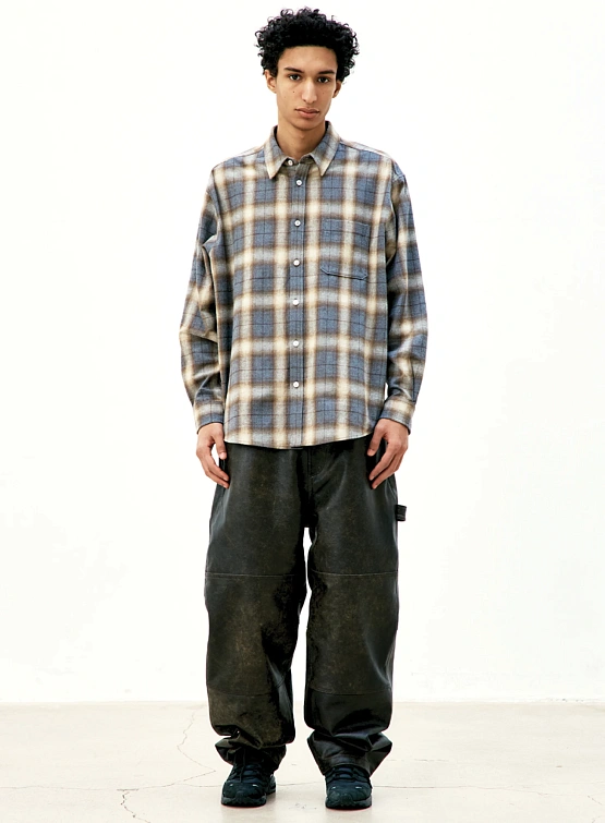 Рубашка COOR Ombre Flannel One Pocket Check Brown