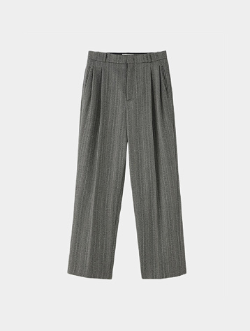 Брюки Recto Broken Herringbone Two Tucked Wide Charcoal Grey