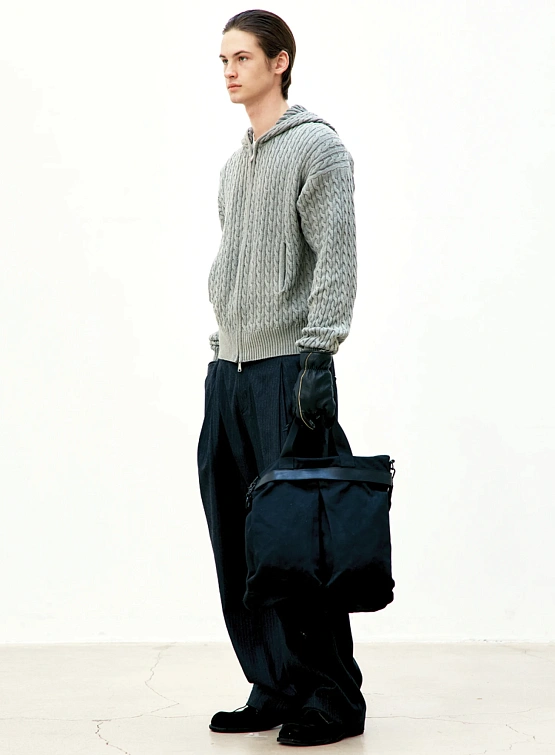 Зип-худи COOR Cotton Piece Dyed Cable Washed Grey