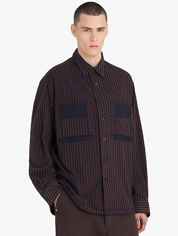 Рубашка Études Flannel Striped Navy