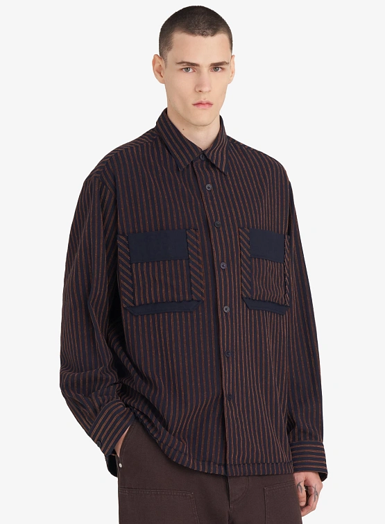 Рубашка Études Flannel Striped Navy