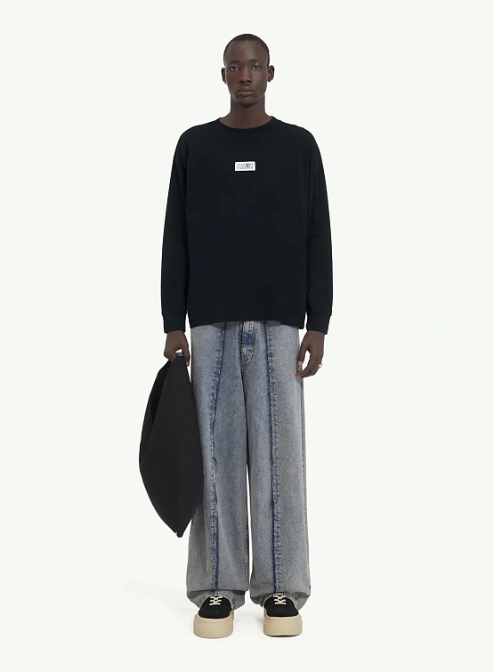 Лонгслив MM6 Maison Margiela Logo Patch Black