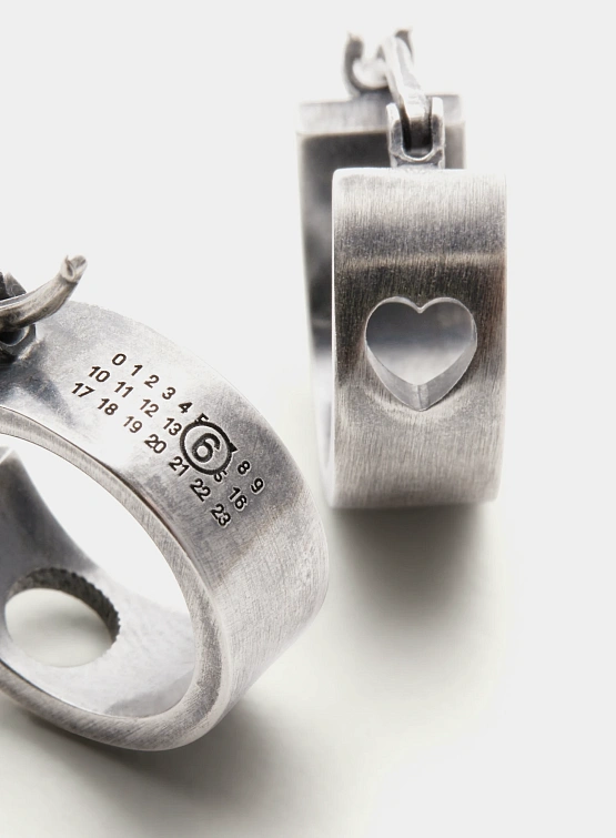 Серьги MM6 Maison Margiela Number Logo Motif Hoop