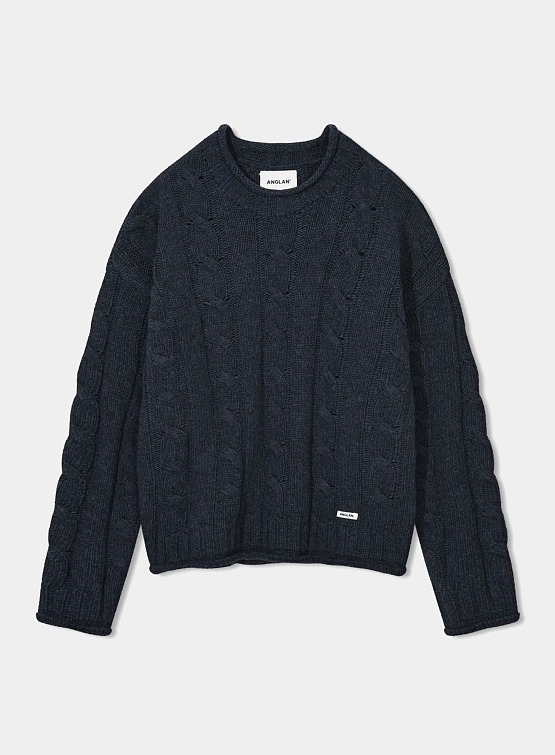 Свитер ANGLAN Wool Blend Oversized Cable Navy