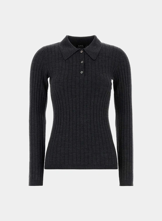 Женское поло A.P.C. A Petites Cotes Anthracite
