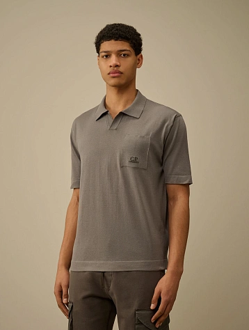 Поло C.P. Company Lisle Thread Knit Smoked Pearl Grey