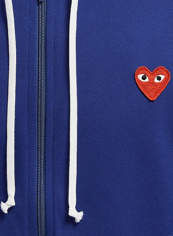 Зип-худи Comme des Garçons PLAY Red Heart Zip-Up Navy