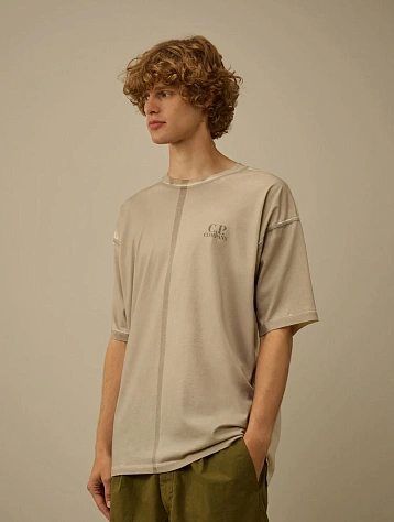 Футболка C.P. Company 24/1 Jersey Printed Logo Pistachio She