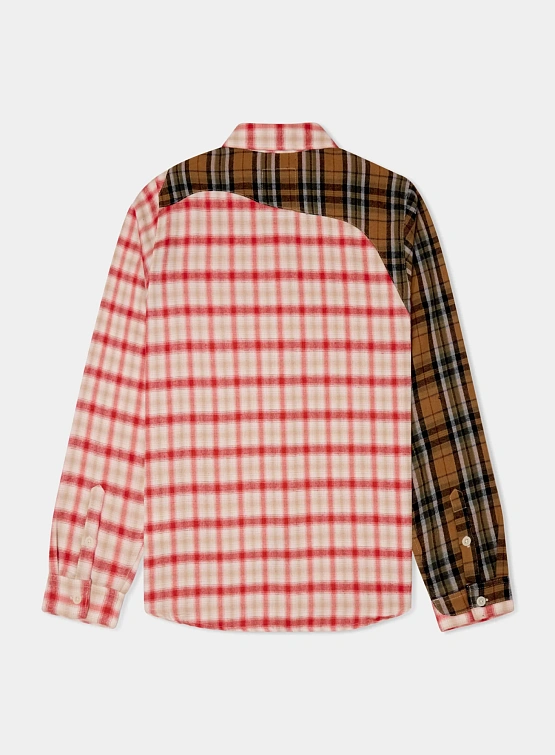 Рубашка KidSuper Patchwork Face Flannel Shirt Red