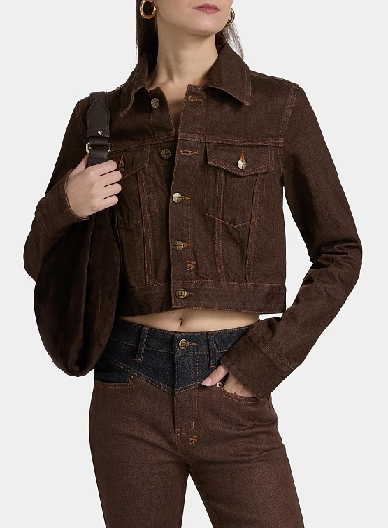 Женская джинсовая куртка Ksubi Slim Trucker Saddle Brown