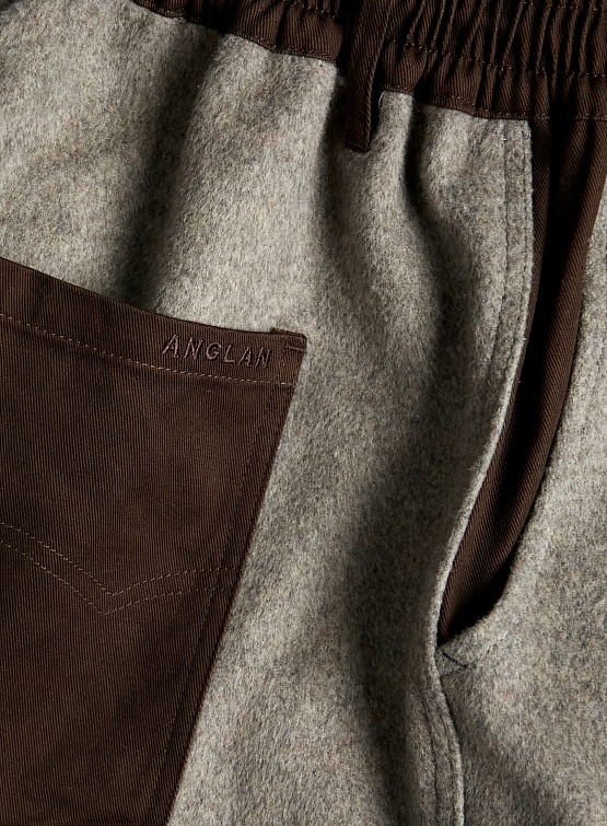 Брюки ANGLAN Droopy Wool Balloon Pants Brown