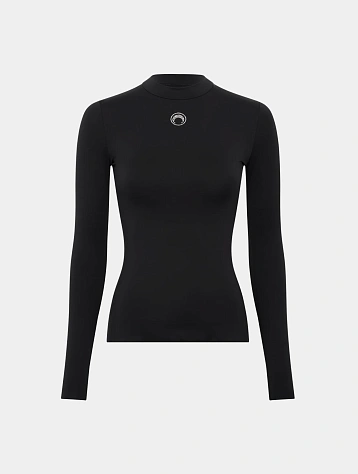 Женский лонгслив Marine Serre Moon Logo Strass Highneck Black