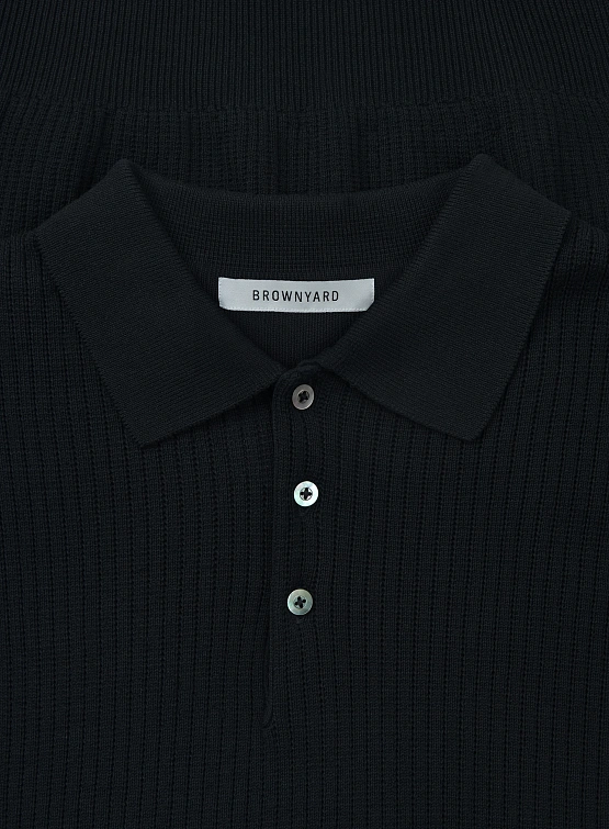 Поло BROWNYARD Knit Polo Shirt Black