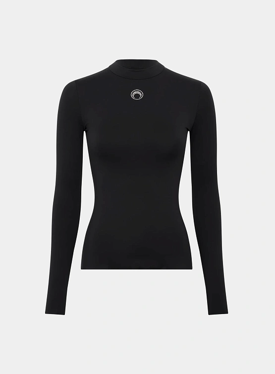 Женский лонгслив Marine Serre Moon Logo Strass Highneck Black