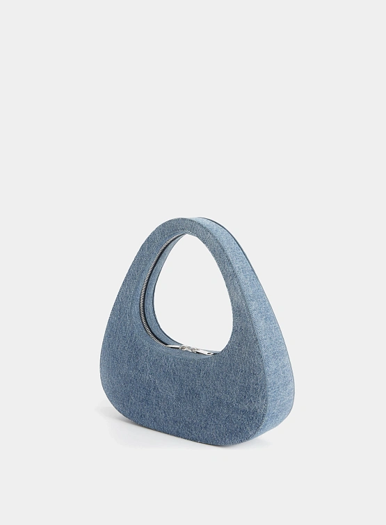 Сумка Coperni Denim Baguette Swipe Bag Washed Blue