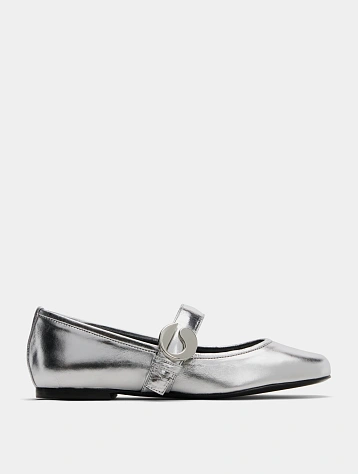 Женские балетки Coperni Ballerina Belt Flat Silver