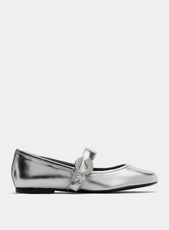 Женские балетки Coperni Ballerina Belt Flat Silver