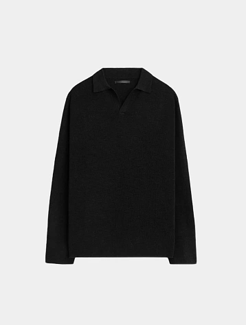 Рубашка-поло Stampd Ribbed Knit LS Polo Black