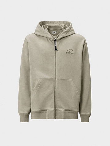 Зип-худи C.P. Company Diagonal Raised Fleece Logo Fallen Rock