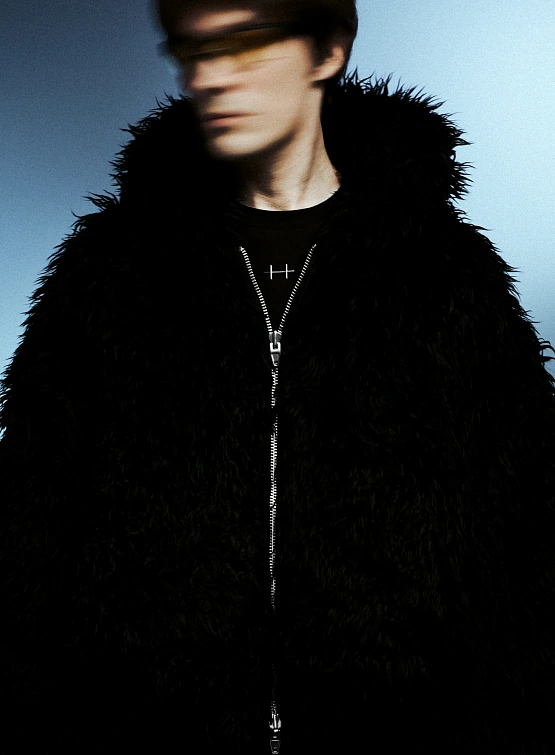 Двусторонний бомбер JUUN.J Cropped Faux Fur Reversible MA-1 Black