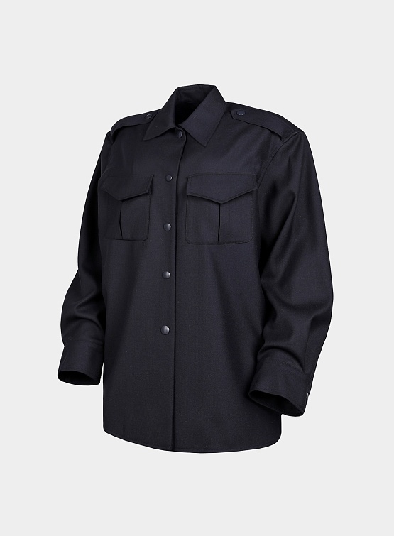 Женская рубашка System Studios Military Shirt-Jacket Dark Navy