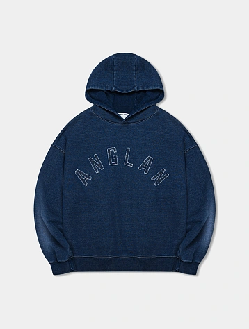 Худи ANGLAN Applique Heavy Sweat Hoodie Indigo Denim