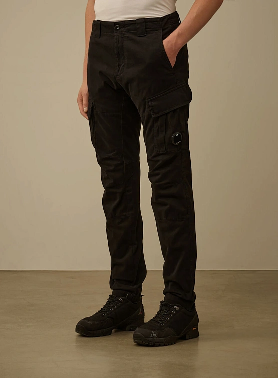 Брюки C.P. Company Stretch Sateen Cargo Lens Black