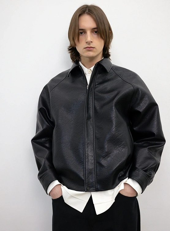 Кожаная куртка LE17SEPTEMBRE Leather Jacket Black