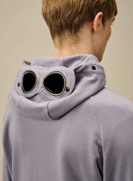 Зип-худи C.P. Company Diagonal Raised Fleece Goggle Lavender Violet