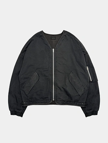 Бомбер ARNODEFRANCE Collarless Bomber Washed Black