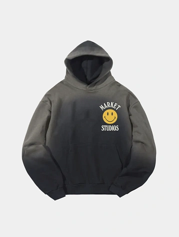 Худи MARKET SMILEY UPSIDE DOWN LOCKUP HOODIE Black