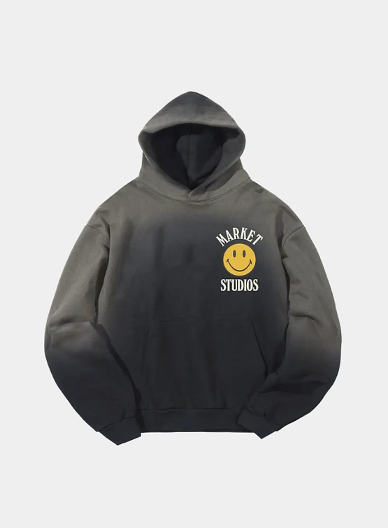 Худи MARKET SMILEY UPSIDE DOWN LOCKUP HOODIE Black