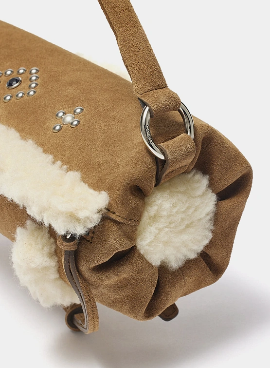Женская сумка OPEN YY Shearling Stud Pillow Brown