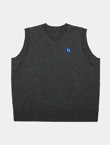 Жилет ADERERROR Sig BL Tag Knit Vest 01 Charcoal