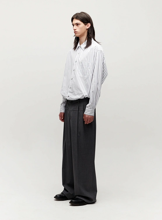 Брюки COOR Raw Cut 3 Pleat Charcoal Grey Melange