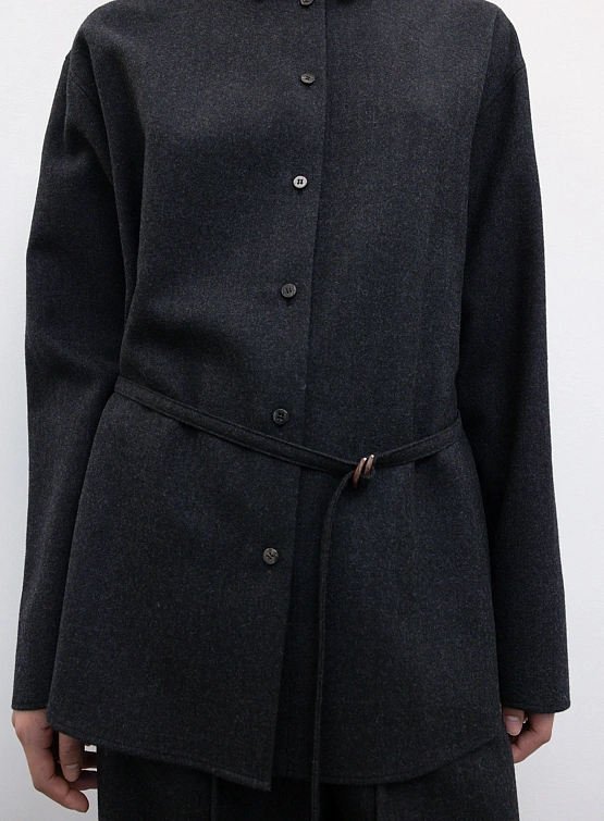 Женская рубашка LE17SEPTEMBRE Oversized Belted Charcoal
