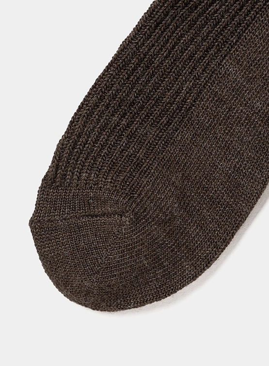 Носки JUUN.J Logo Wool Crew Socks Brown