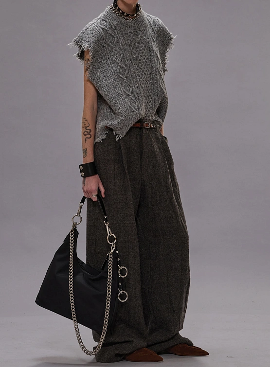 Женский жилет R13 Boyfriend Cable Tweed Heather Grey