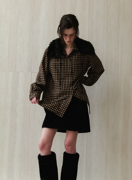 Рубашка EPINGLER Pocket Box Jacquard Brown