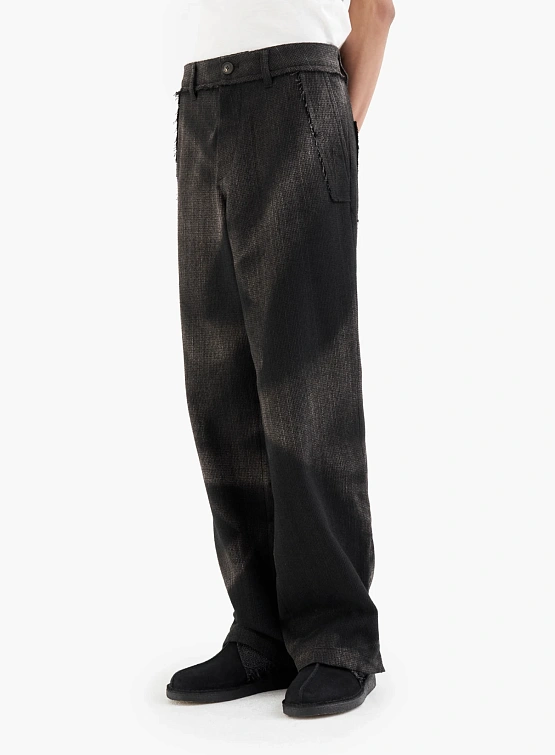 Брюки JIYONGKIM Sun-Bleached Raw Edged Straight Black