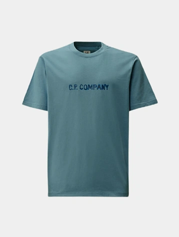 Футболка C.P. Company 30/1 Jersey Logo Aegean Blue