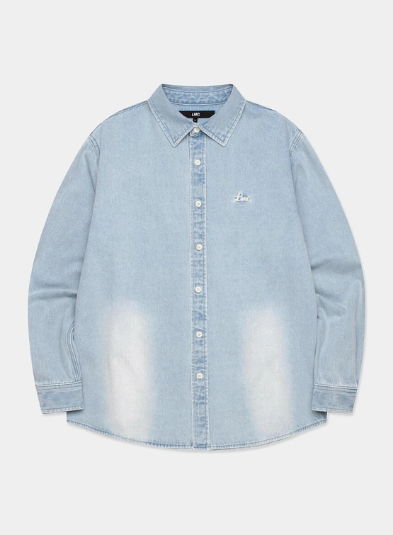 Рубашка LMC Brush Washed Denim Shirt Light Blue